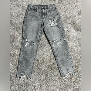 American Eagle Outfitters Ripped Gray Ankle Jeans